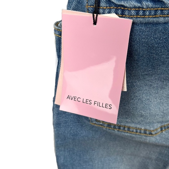 Avec Les Filles Women’s Tie Waist Jean Jumpsuit In Size 30 NWT - Picture 7 of 8